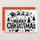 クリスマスフラットグリーティングカード シーズンカード (正面/裏面)