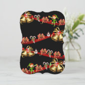 クリスマスフラットグリーティングカード、雪だるま小妖精や小人サンタ カード (スタンド正面)