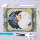 クリスマスフラッパーガールラージホワイトファーコート 薄葉紙 (クラフト)