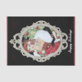 クリスマスフラッパー女の子まぶしい赤と金ゴールドドレス 薄葉紙 (正面)