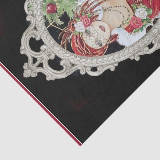 クリスマスフラッパー女の子まぶしい赤と金ゴールドドレス 薄葉紙 (詳細)