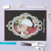 クリスマスフラッパー女の子まぶしい赤と金ゴールドドレス 薄葉紙 (クラフト)