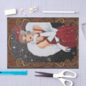 クリスマスフラッパー女の子スターに濡れた夜空 薄葉紙 (クラフト)