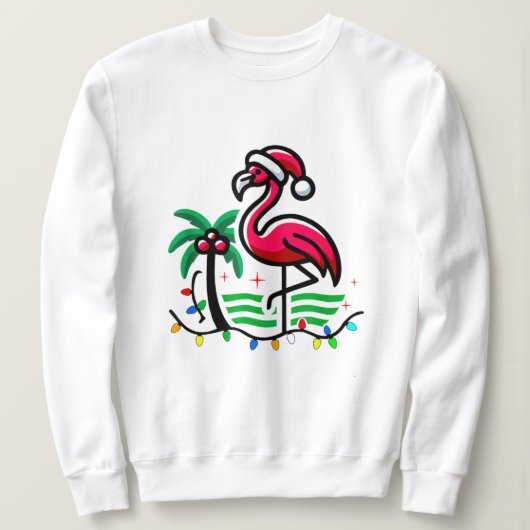 「クリスマスフラミンゴおもしろい」 スウェットシャツ (デザイン正面)