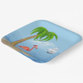 クリスマスフラミンゴとヤシの木 ペーパープレート (傾斜あり)