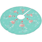 クリスマスフラミンゴのツリースカート ブラッシュドポリエステルツリースカート (アングル)