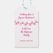 クリスマスフラミンゴのパーソナライズ ギフトタグ (裏面)