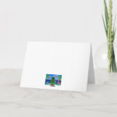 クリスマスフラミンゴはツリーをトリミング休日の挨拶。 サンキューカード (裏面)