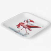 クリスマスフラミンゴアイススケートで滑る ペーパープレート (傾斜あり)