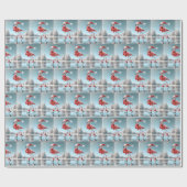 クリスマスフラミンゴアイススケートで滑る ラッピングペーパー (フラット)