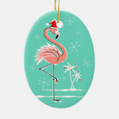 クリスマスフラミンゴオーナメント楕円 セラミックオーナメント (裏面)