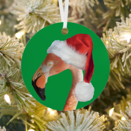 クリスマスフラミンゴオーナメント メタルオーナメント