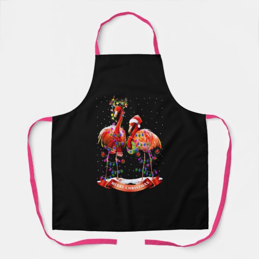 クリスマスフラミンゴクラシックス エプロン (正面)