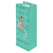 クリスマスフラミンゴストライプワイン抱き枕 ワインギフトバッグ (裏面アングル)