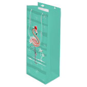 クリスマスフラミンゴストライプワイン抱き枕 ワインギフトバッグ (正面アングル)