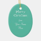 クリスマスフラミンゴストライプ文字オーナメント楕円 セラミックオーナメント (裏面)