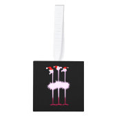 クリスマスフラミンゴス キューブオーナメント (正面)