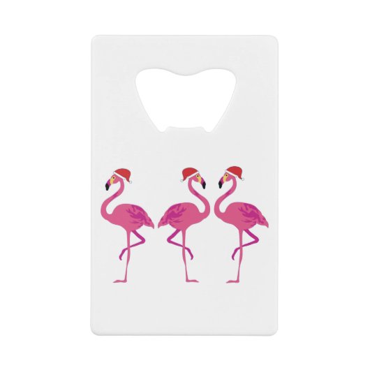 クリスマスフラミンゴス クレジットカード栓抜き (正面)