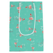 クリスマスフラミンゴツイストミディアム抱き枕 ミディアムペーパーバッグ (裏面)