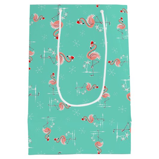 クリスマスフラミンゴツイストミディアム抱き枕 ミディアムペーパーバッグ (裏面)