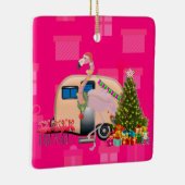 クリスマスフラミンゴトレーラー セラミックオーナメント (右)