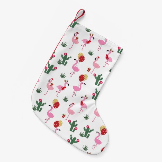 クリスマスフラミンゴパーティー |休日 スモールクリスマスストッキング (正面 (吊り時))