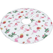 クリスマスフラミンゴパーティー |休日 ブラッシュドポリエステルツリースカート (アングル)