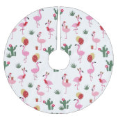 クリスマスフラミンゴパーティー |休日 ブラッシュドポリエステルツリースカート (正面)