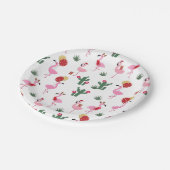 クリスマスフラミンゴパーティー |休日 ペーパープレート (アングル)