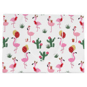 クリスマスフラミンゴパーティー |休日 ラージペーパーバッグ (裏面)