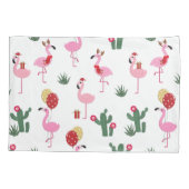 クリスマスフラミンゴパーティー |休日 枕カバー (裏面)