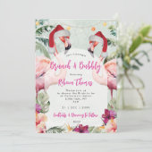 クリスマスフラミンゴブランチのブライダルシャワーの招待 招待状 (スタンド正面)