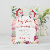 クリスマスフラミンゴベビーシャワーの招待状 招待状 (スタンド正面)