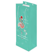 クリスマスフラミンゴメリークリスマスワイン抱き枕 ワインギフトバッグ (裏面アングル)