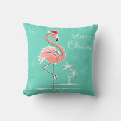 クリスマスフラミンゴメリークリスマス装飾用クッション クッション (正面)