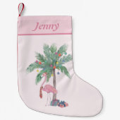 クリスマスフラミンゴ名 スモールクリスマスストッキング (正面)