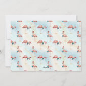 クリスマスフラミンゴ熱帯ビーチ写真 シーズンカード (裏面)