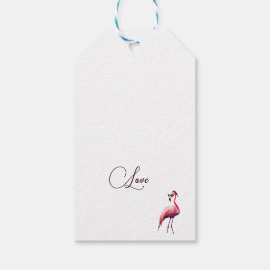 クリスマスフラミンゴ熱帯灯 ギフトタグ (裏面)