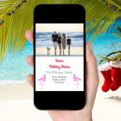 クリスマスフラミンゴ1フォトトロピカルシンプル シーズンカード