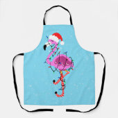 クリスマスフラミンゴ エプロン (正面)