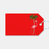 クリスマスフラミンゴ ギフトタグ (正面(横))