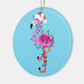 クリスマスフラミンゴ セラミックオーナメント (左)
