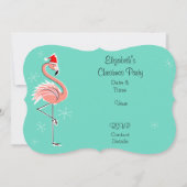 クリスマスフラミンゴ「パーティー」の招待ブラケット 招待状 (裏面)
