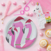 クリスマスフラミンゴ ペーパープレート (パーティー)