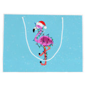 クリスマスフラミンゴ ラージペーパーバッグ (裏面)