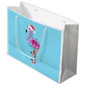 クリスマスフラミンゴ ラージペーパーバッグ (正面アングル)