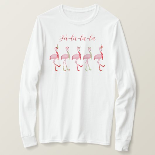 クリスマスフラミンゴ Tシャツ (デザイン正面)
