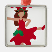 クリスマスフラメンコダンサー絵文字 メタルオーナメント (正面)