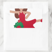 クリスマスフラメンコダンサー絵文字 長方形シール (バッグ)