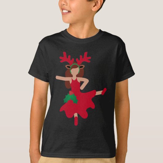クリスマスフラメンコダンサー絵文字 Tシャツ (正面)